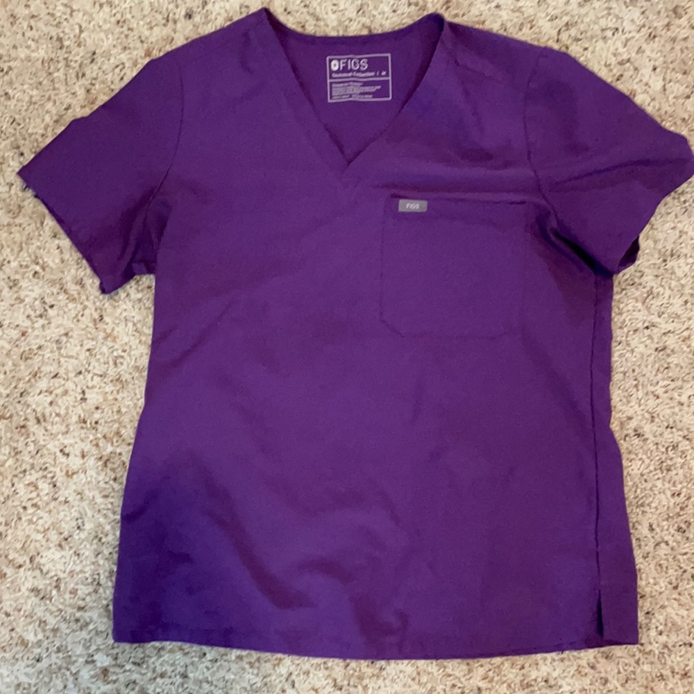 Purple Catarina FIGS medium scrub top. Limited edition